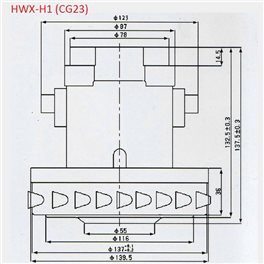 MOTOR USISIVAČA 1400W 1ELISA HIDRO HWX-H1 (CG23)