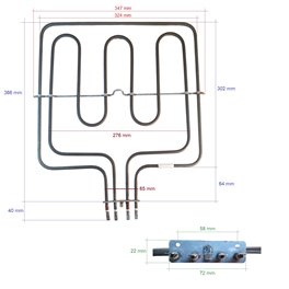 GREJAČ &Scaron;PORETA KONČAR 1200+1400W VESTEL VOX 32017630 CANDY 49124506 QUADRO LUXOR MP